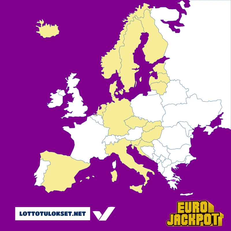 Eurojackpot arvontaan osallistuvat maat